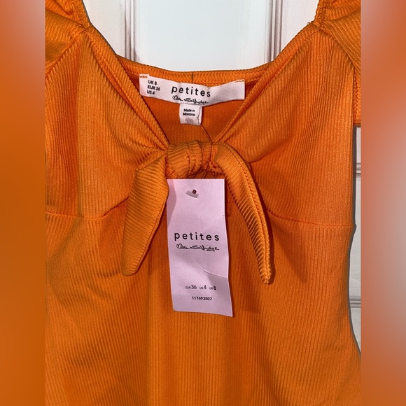 Orange Ribbed Knot Bodysuit Size 4 - Picture 4 of 5